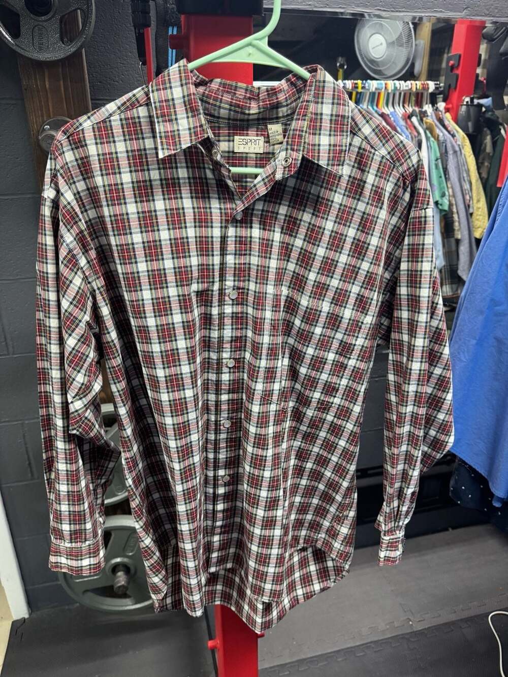 Vintage 90s Esprit Sport Multi-Color Plaid Button Down Shirt
